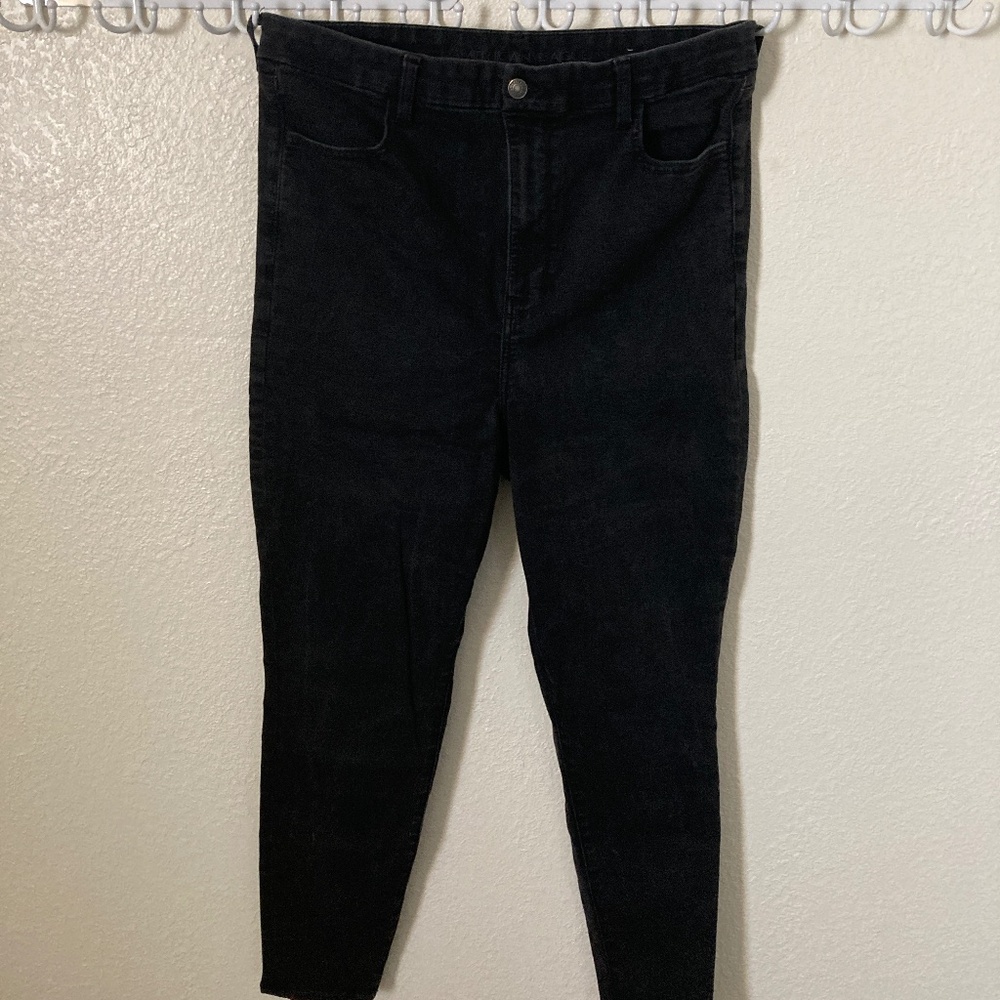 American Eagle Jeans Womens 18 Black Next Level Stretch Jeggings Highest Curvy